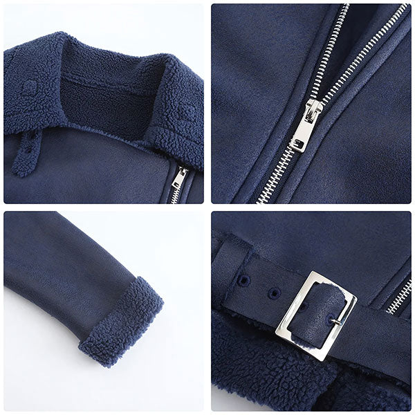 Blouson aviateur bleu marine femme