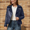 Blouson aviateur bleu marine femme