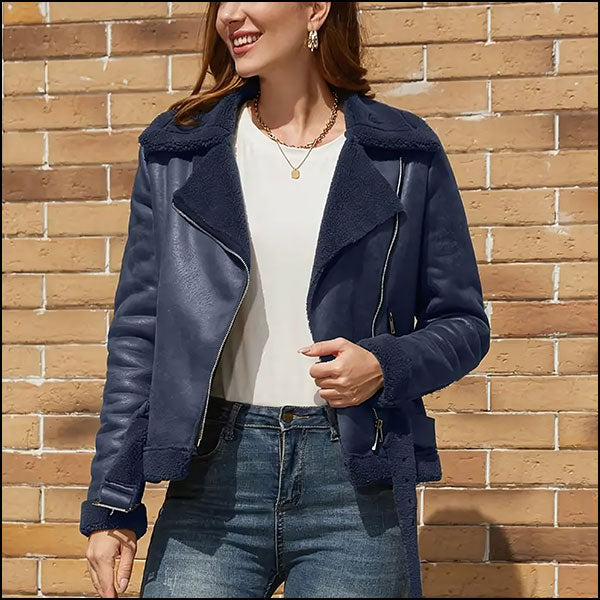 Blouson aviateur bleu marine femme