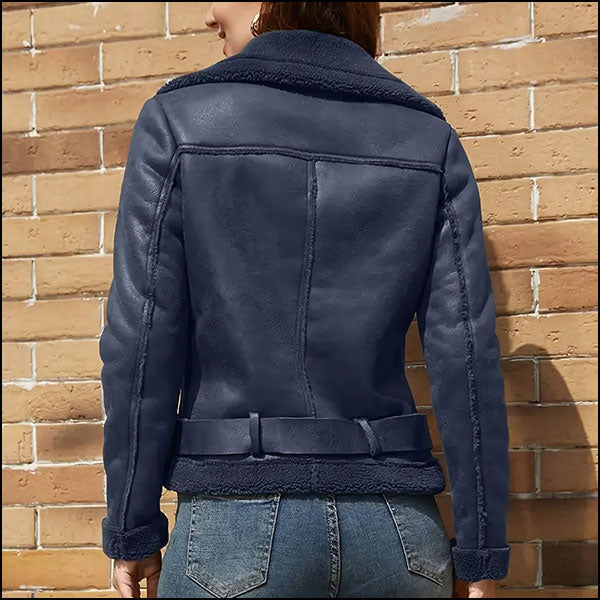 Blouson aviateur bleu marine femme