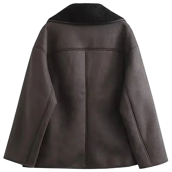 Blouson aviateur cuir marron femme
