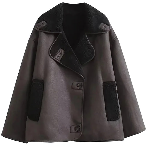 Blouson aviateur cuir marron femme