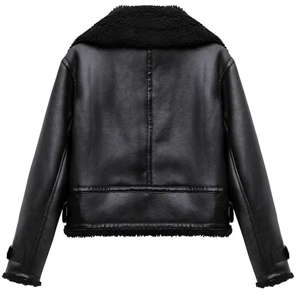 Blouson aviateur en cuir femme