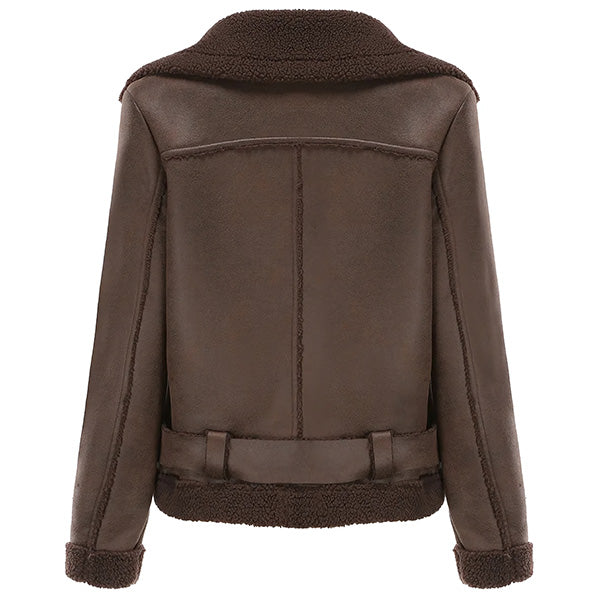 Blouson aviateur femme marron foncé