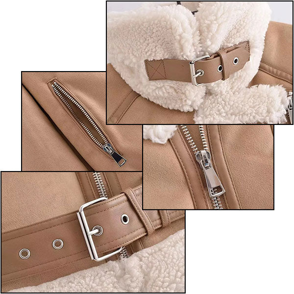 Blouson aviateur simili cuir femme