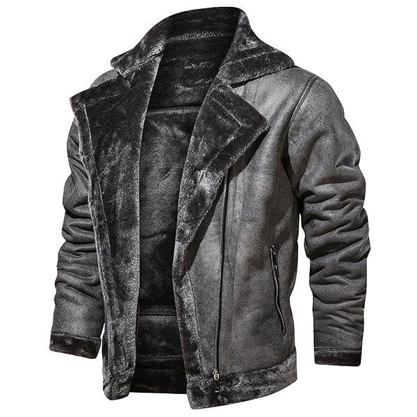 Blouson cuir aviateur homme gris