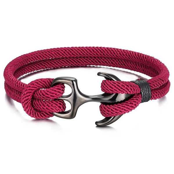Bracelet ancre rouge