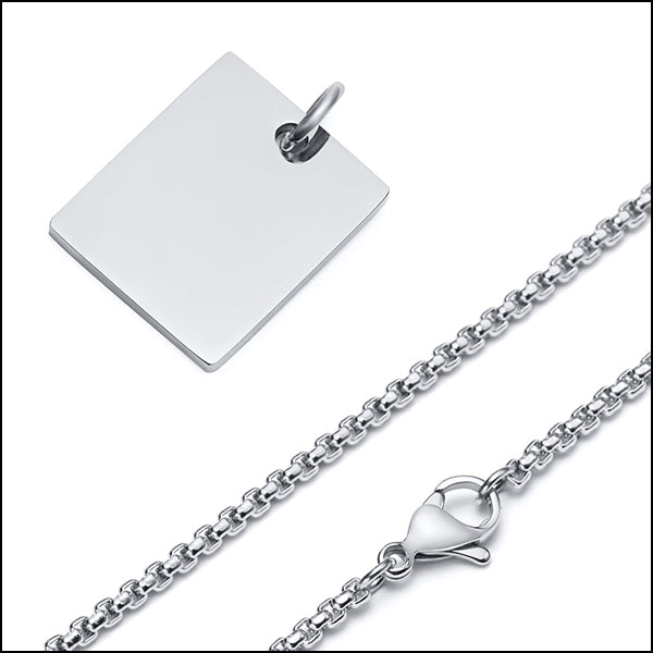 Collier plaque militaire femme argent