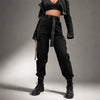 Pantalon cargo noir avec ceinture
