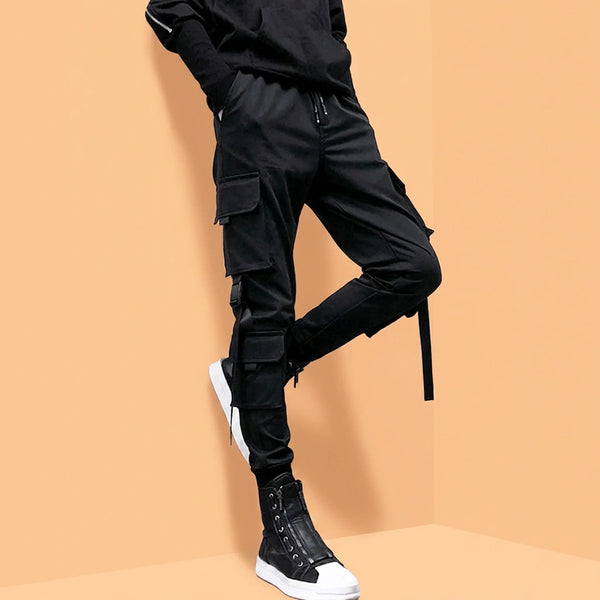 Pantalon cargo noir slim homme