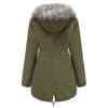Parka vert militaire femme vue de dos