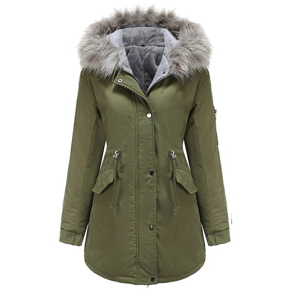 Parka vert militaire femme