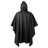 Poncho noir à capuche