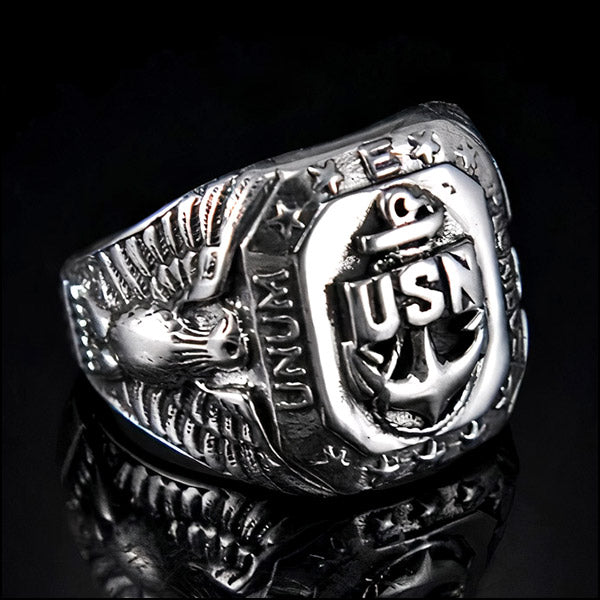 Bague US Navy argent