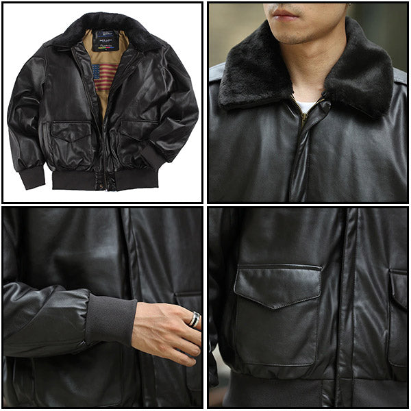Blouson aviateur noir cuir homme