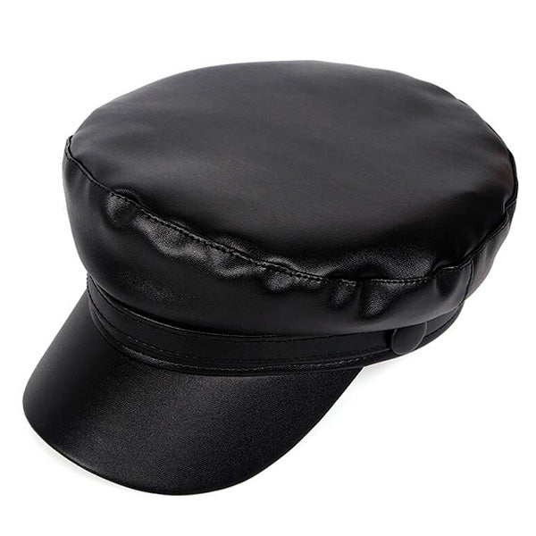 Casquette simili cuir femme