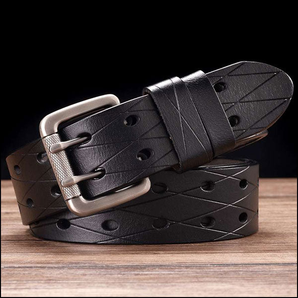 Ceinture militaire cuir noir