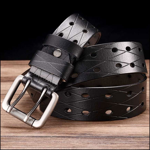 Ceinture militaire cuir noir