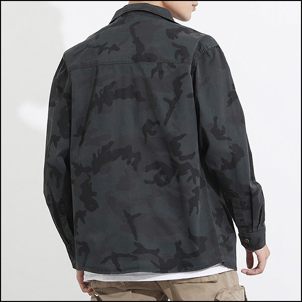 Chemise camouflage noir homme