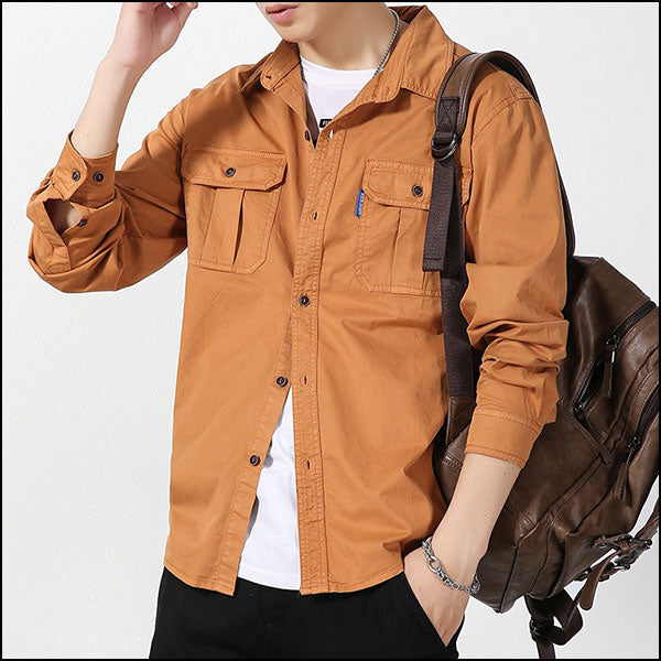 Chemise homme manches longues militaire