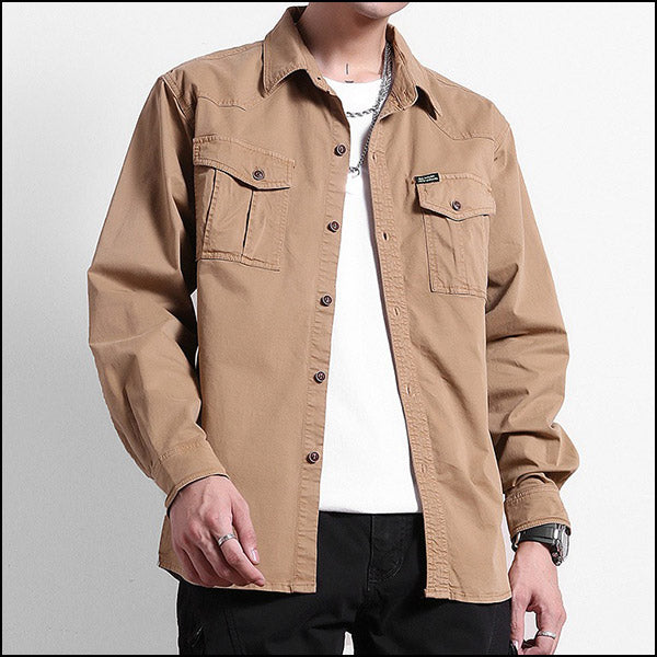 Chemise militaire beige