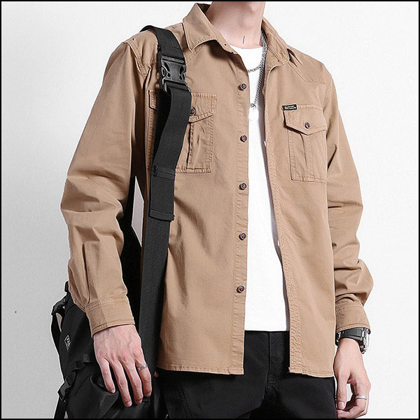 Chemise militaire beige