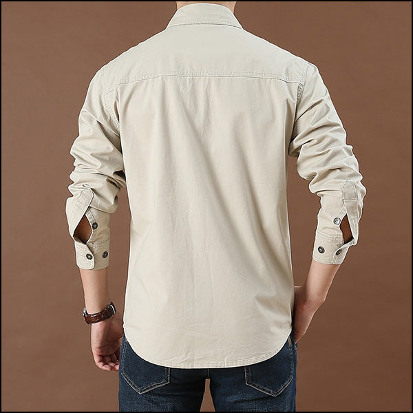 Chemise militaire beige homme