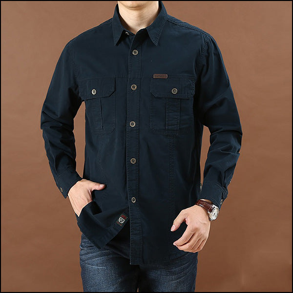 Chemise militaire bleu homme
