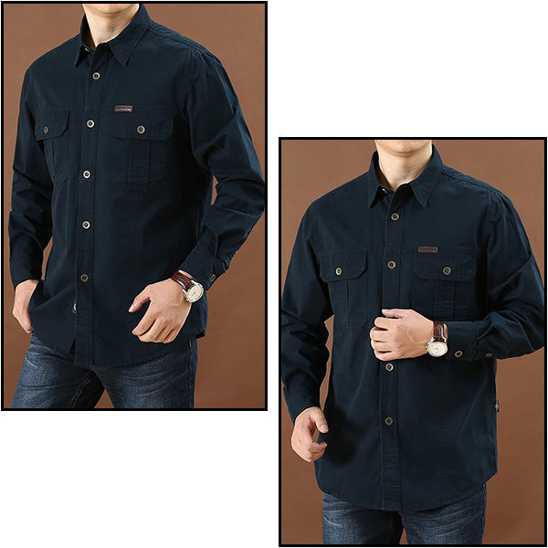 Chemise militaire bleu homme