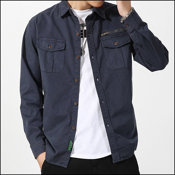 Chemise militaire bleu marine