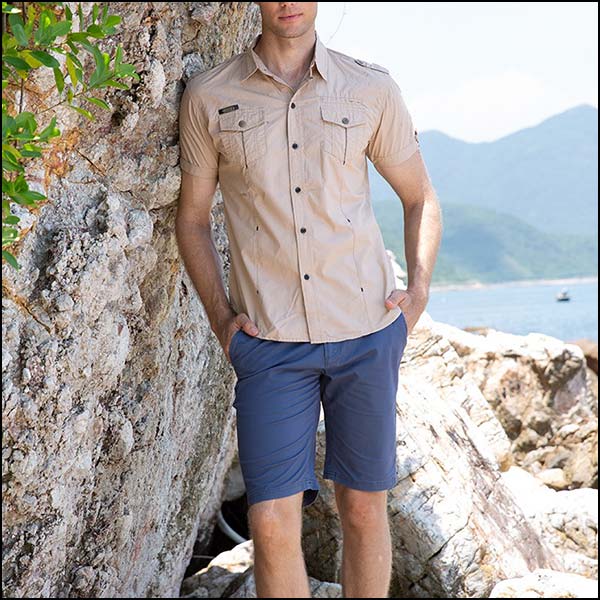 Chemise militaire homme manche courte