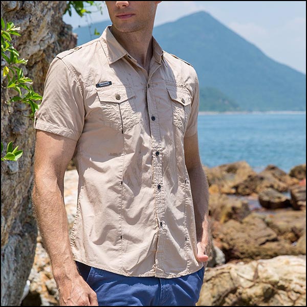 Chemise militaire homme manche courte