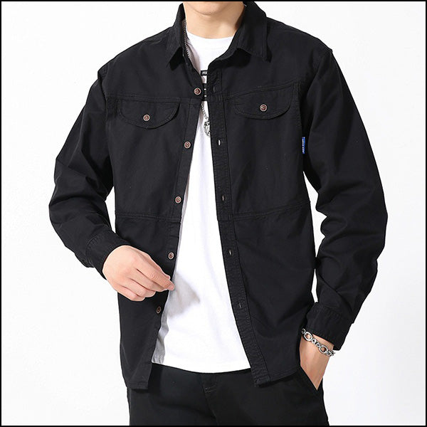 Chemise militaire homme noire