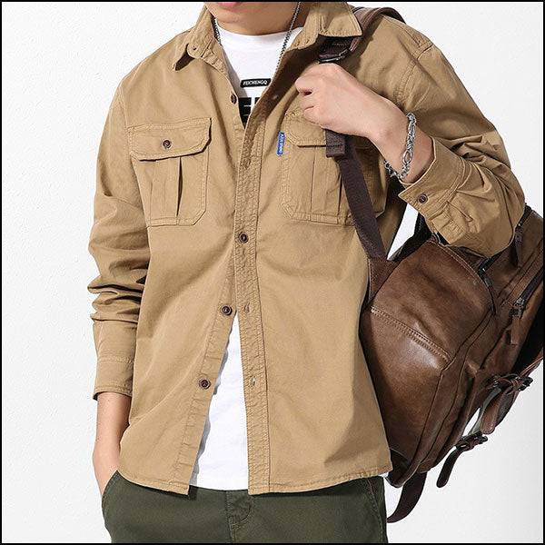 Chemise militaire kaki