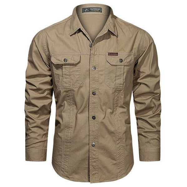 Chemise militaire kaki homme