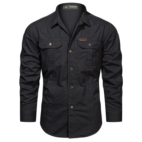 Chemise militaire noir homme