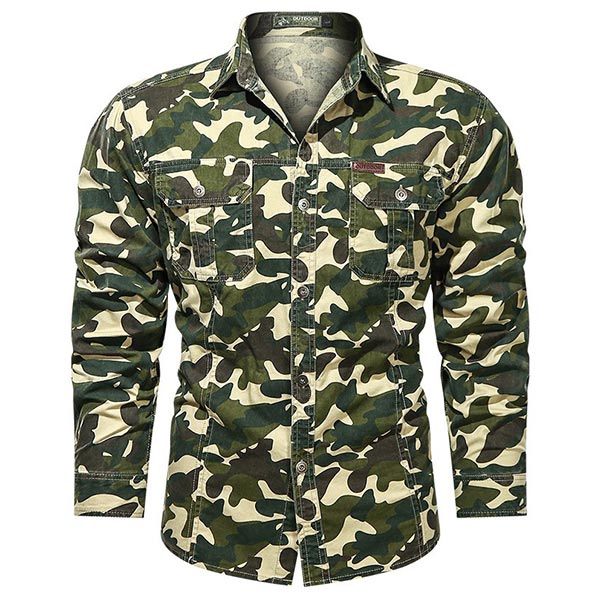 Chemise treillis militaire homme