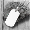 Collier plaque militaire argent