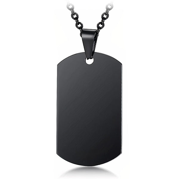 Collier plaque militaire noir