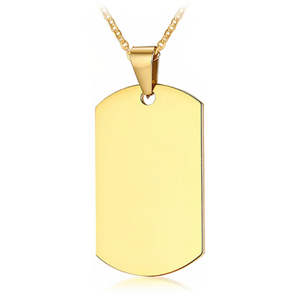 Collier plaque militaire or