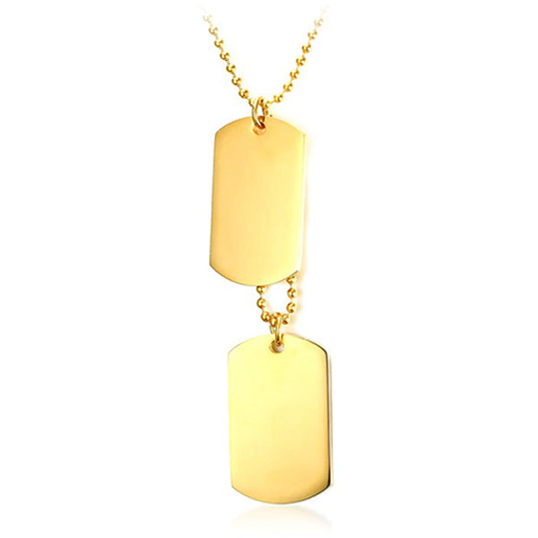 Collier plaques militaires en acier inoxydable
