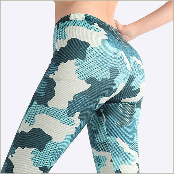 Legging bleu camouflage