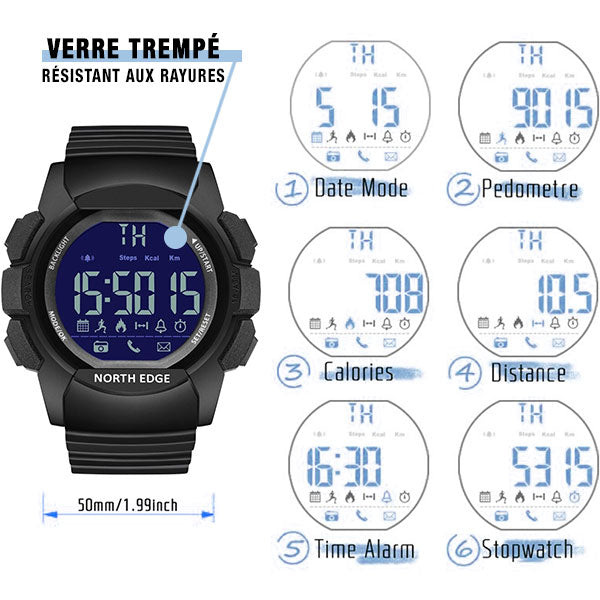 Montre connectée homme militaire