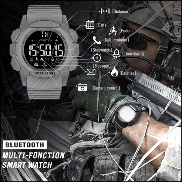 Montre connectée homme militaire