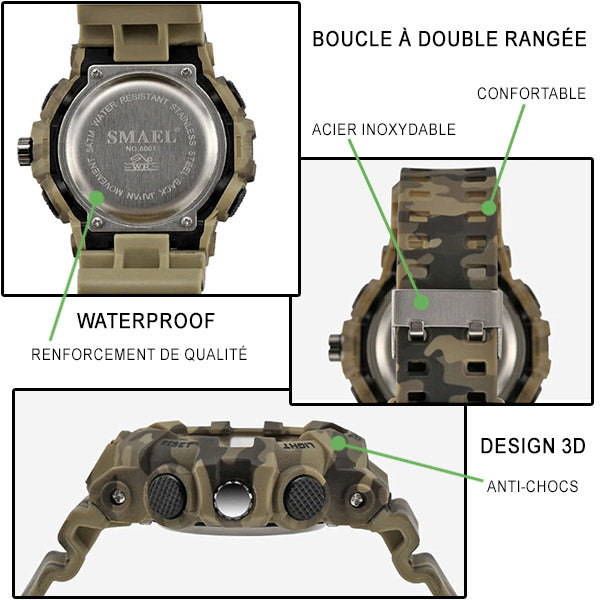 Montre multifonction militaire