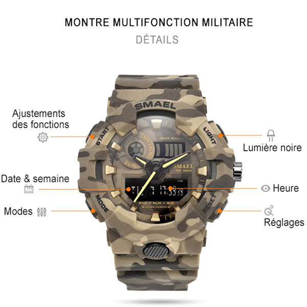 Montre multifonction militaire