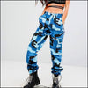 Pantalon camouflage bleu femme
