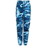 Pantalon camouflage bleu femme