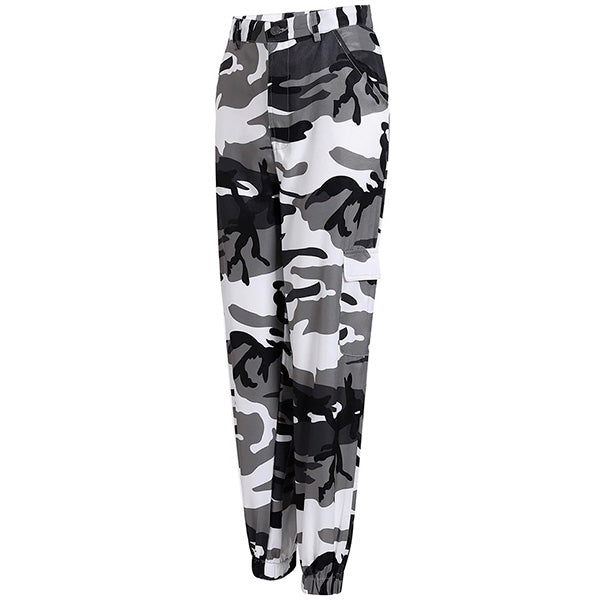 Pantalon camouflage gris femme