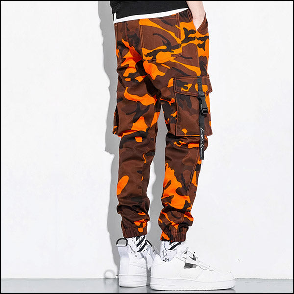 Pantalon camouflage homme orange